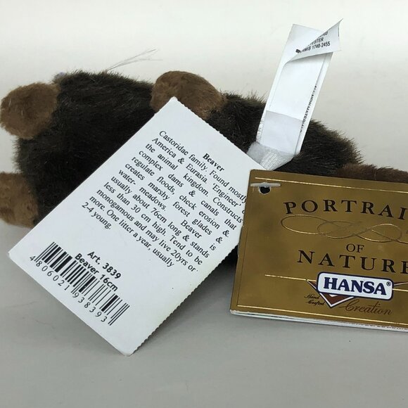 Hansa Handcrafted Beaver Stuffed Animal Brand New w/ Tag # 3839 - Picture 11 of 16